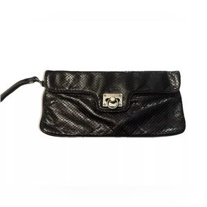Express Vintage Y2K Clutch Purse Wristlet Evening bag Black with Silver